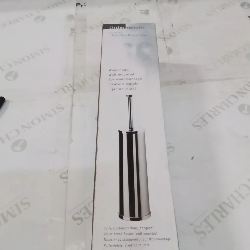 BOXED WALL MOUNTED TOILET BRUSH HOLDER -CHROME-