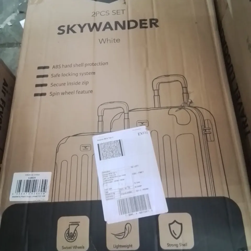 BOXED LUGG SKYWANDER 2PCS LUGGAGE SET  -WHITE-