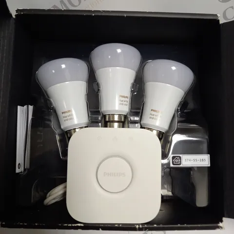 BOXED PHILIPS HUE WHITE & COLOUR AMBIANCE STARTER KIT