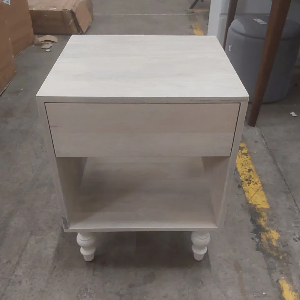 ORLEANS SOLID WOOD BEDSIDE TABLE COLOUR: WHITEWASH