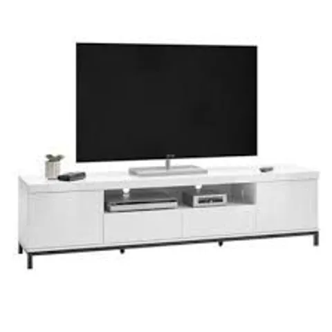 BRAND NEW BOXED ESTONIA MODERN TV STAND LARGE IN WHITE HIGH GLOSS WITH 2 DOORS (2 BOXES)