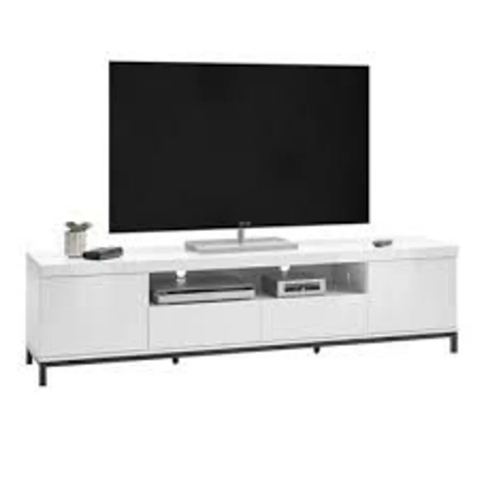 BRAND NEW BOXED ESTONIA MODERN TV STAND LARGE IN WHITE HIGH GLOSS WITH 2 DOORS (2 BOXES)