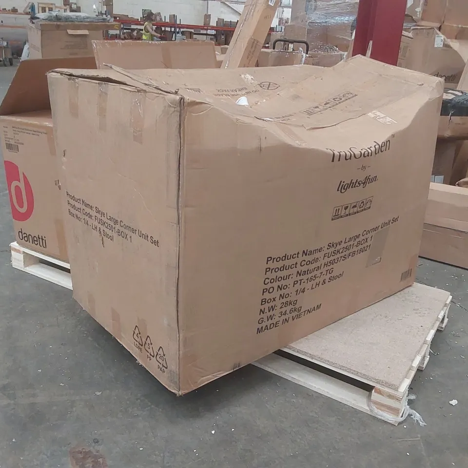 PALLET CONTAINING ASSORTED DESIGNER FURNITURE PARTS
