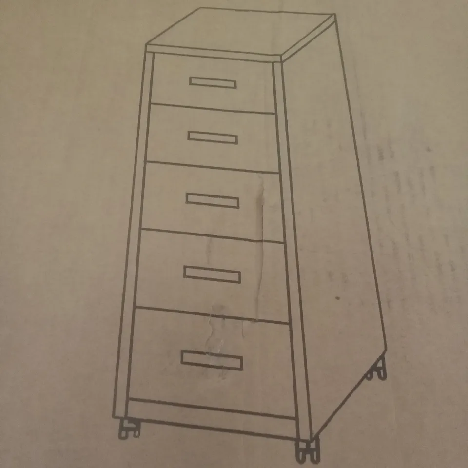 BOXED 5 DRAWER BLACK CABINET 