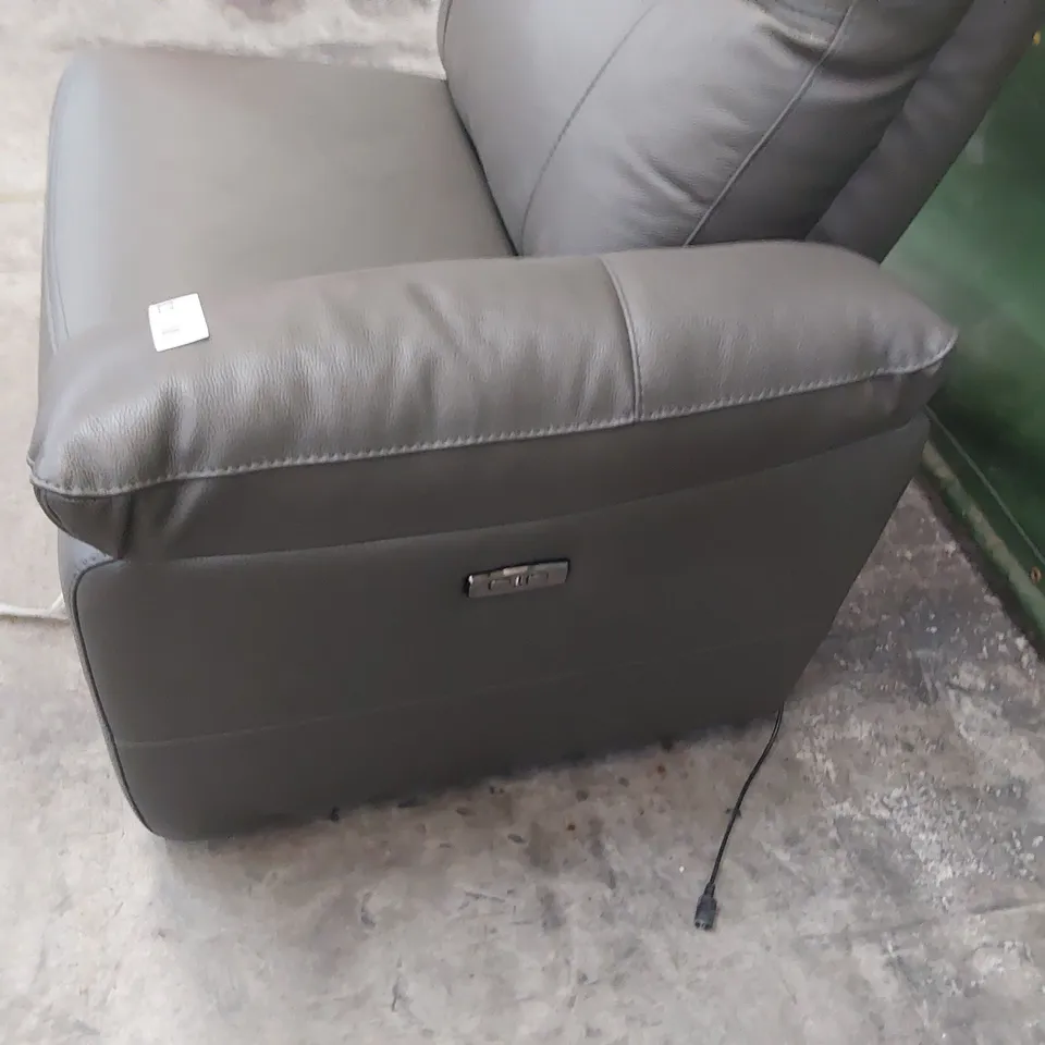 POWER RECLINING SECTION GREY LEATHER 