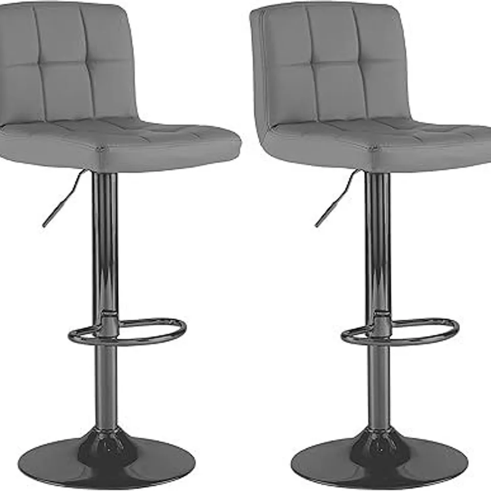 BOXED NEO 2X FAUX LEATHER CUBAN SWIVEL BAR STOOLS WITH A MATT BLACK LEGS - BLACK (1 BOX)