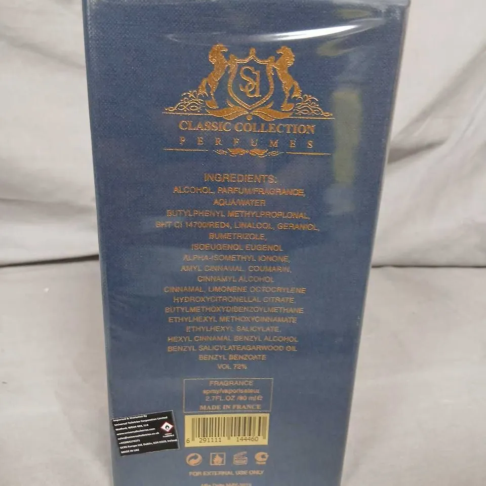 TWELVE BOXED CLASSIC COLLECTION PERFUMES CLASSIC D BLUE 80ML SPRAY