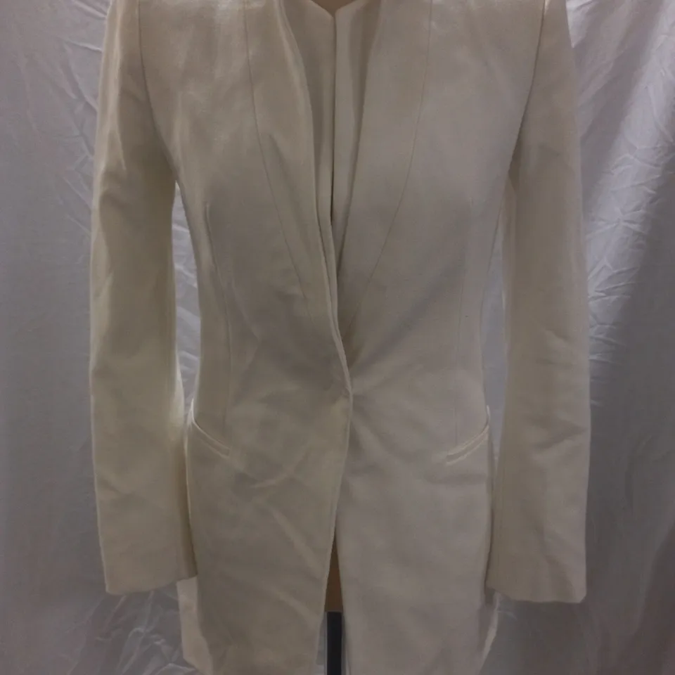 ZARA BASIC COLLECTION BLAZER, WHITE - SIZE EUR SMALL 