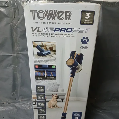 BOXED TOWER VL45 PRO PETS ANTI-TANGLE CORDLESS VACUUM