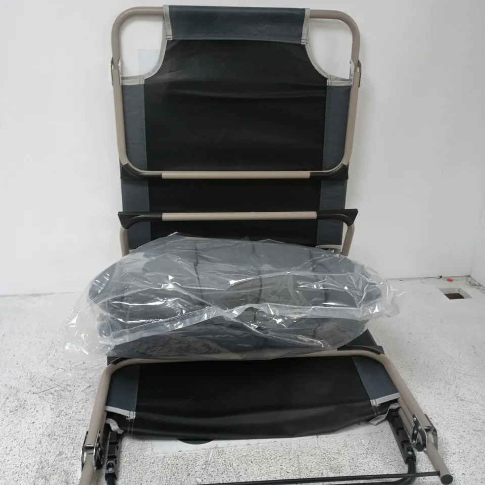 FOLDING GARDEN CHAIR – GREY FABRIC, FOLDABLE