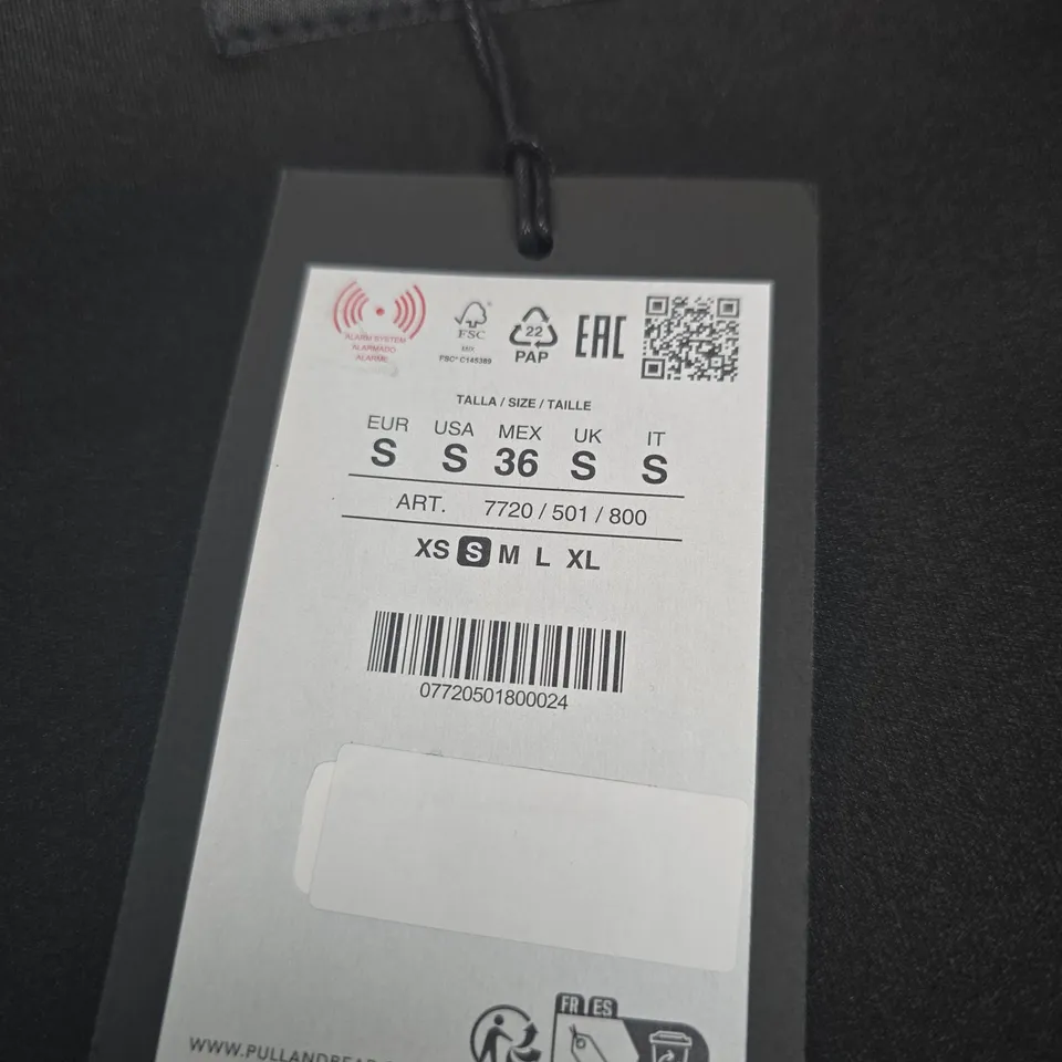 PULL AND BEAR STWD HOODIE – BLACK, UK SMALL