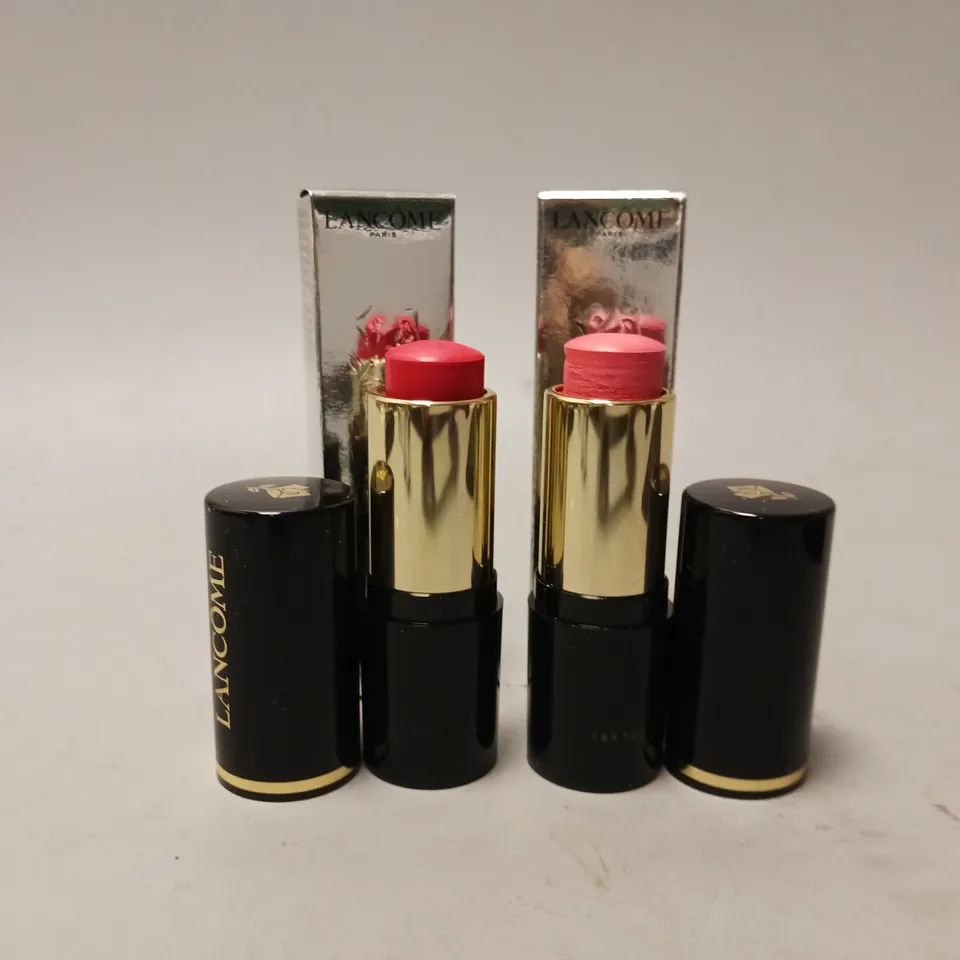 2 BOXED LANCOME TEINT IDOLE ULTRA WEAR STICK BLUSH TO INCLUDE 201-BRIGHT RED, 202-ROSY FLUSH