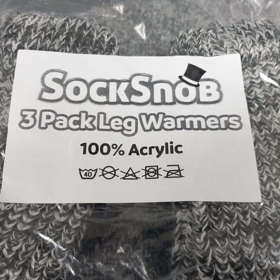 APPROXIMATELY 21 PACKS OF 3 PAIRS OF SOCK SNOB GREY LEG WARMERS 100% ACRYLIC GREY