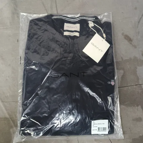 BAGGED GANT SUPERFINE LAMBSWOOL HALF ZIP IN NAVY SIZE XXL