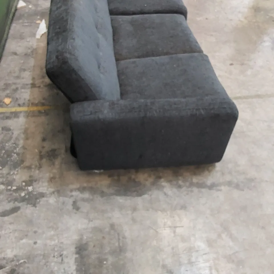 DESIGNER 3 SEATER SOFA IN CHARCOAL FABRIC