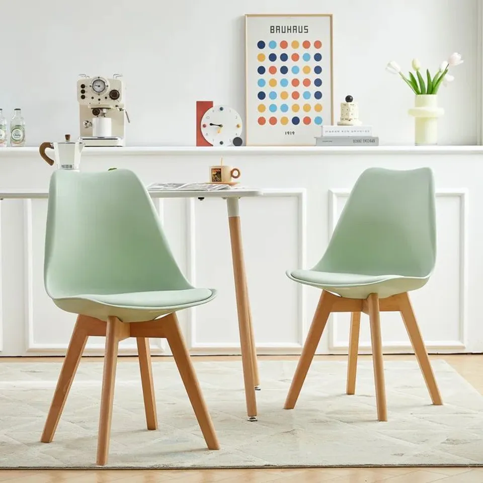BOXED PAIR OF NERO SIDE CHAIRS - TEA GREEN (1 BOX)