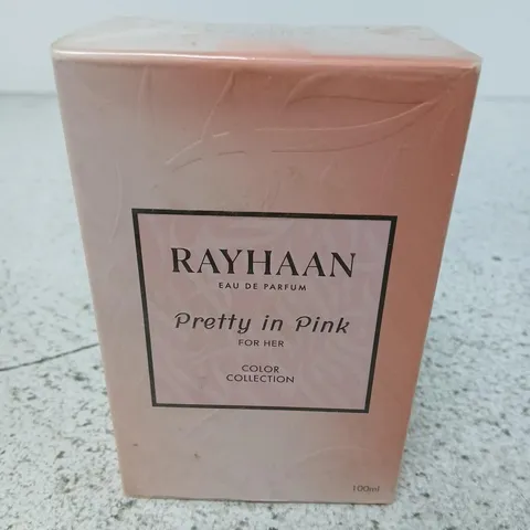 BOXED RAYHAAN EAU DE PARFUM PRETTY IN PINK FOR HER COLOR COLLECTION 100ML