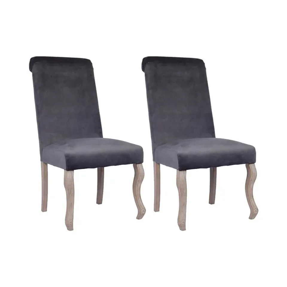 BOXED ADEN UPHOLSTERED DINING CHAIR UPHOLSTERED DARK GREY - 2 PCS