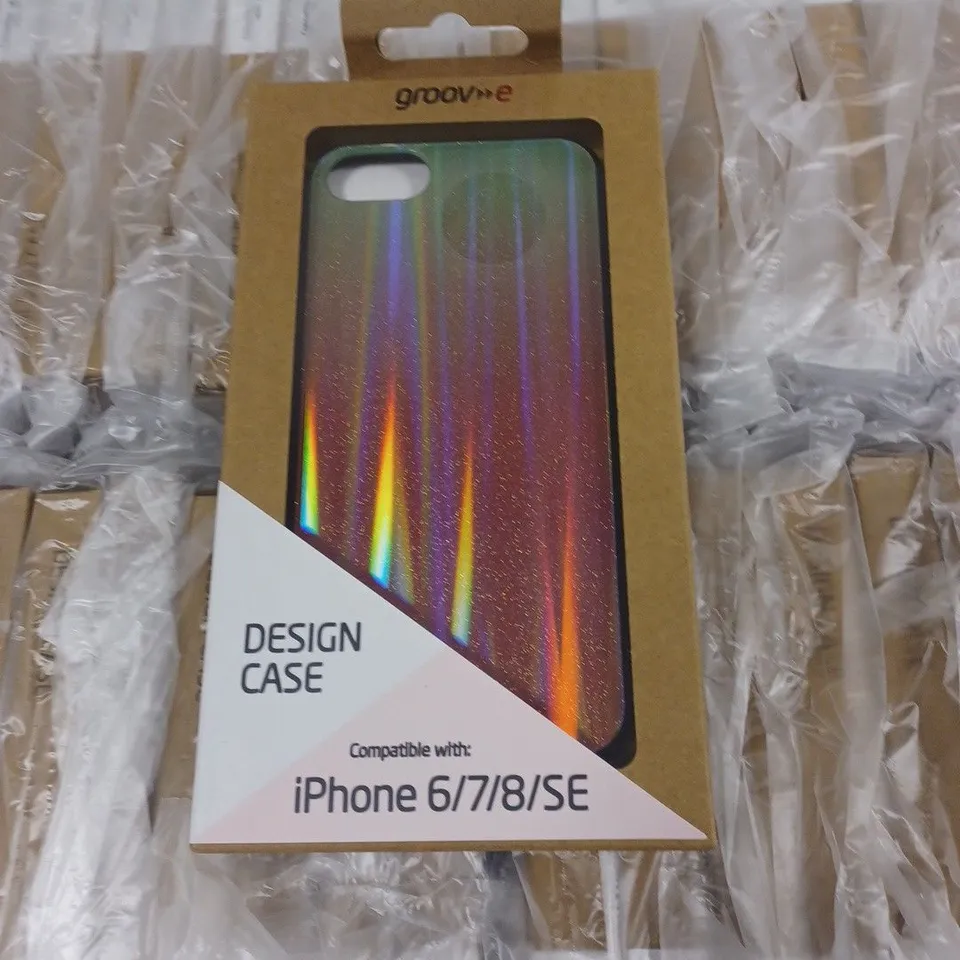 LOT OF APPROXIMATELY 100 GROOVE PINK POLARISED DESIGN CASES FOR IPHONE 6/7/8/SE