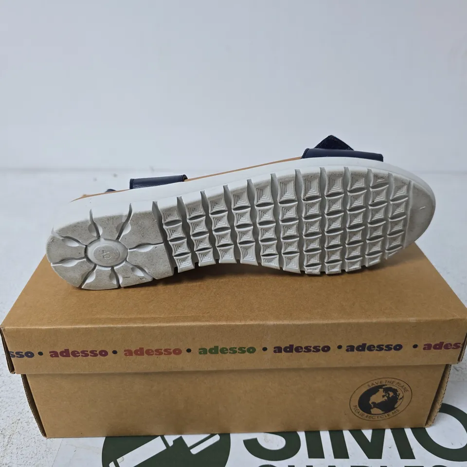 ADESSO WOMEN'S NAVY BLUE SANDALS – OPEN-TOE, VELCRO STRAPS SIZE 40
