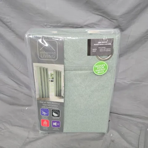 ENHANCED LIVING 100% BLACKOUT THERMAL CURTAINS WITH EYELET HEADER – PAIR (READY MADE)