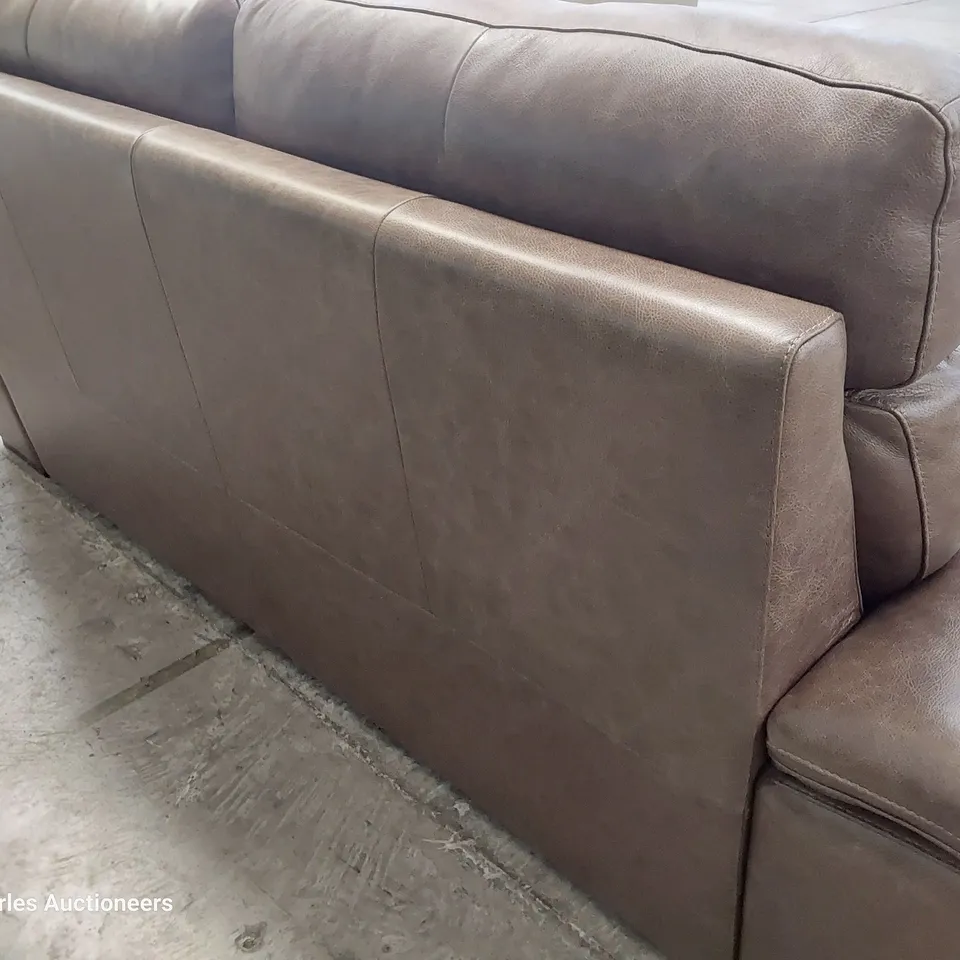 QUALITY ITALIAN DESIGNER MERRY THREE SEATER SOFA IMPERIAL CHOCOLATE LEATHER