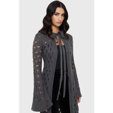 BRAND NEW KILLSTAR CARDIGAN - NYMERIA GREY SIZE XL