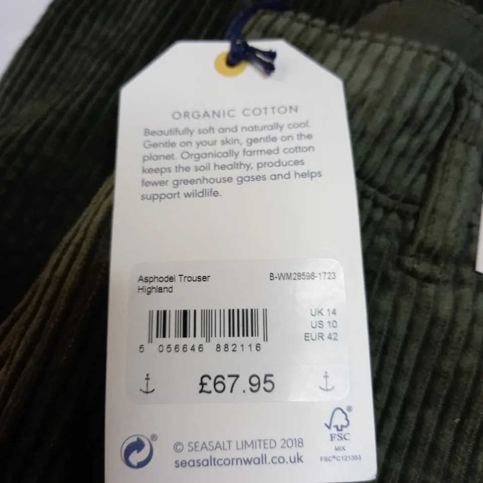 SEASALT CORNWALL WIDE CROPPED ASPHODEL TROUSERS SIZE 14