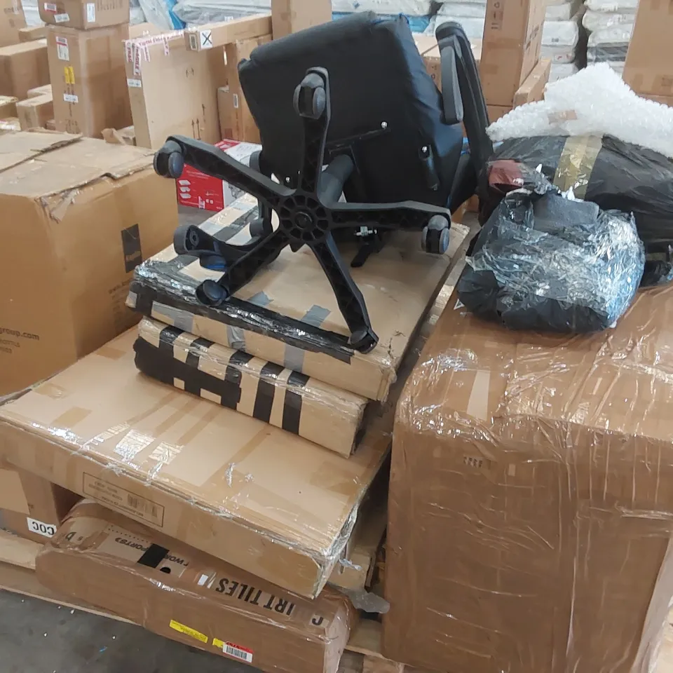 PALLET CONTAINING A LARGE ASSORTMENT OF CONSUMER PRODUCTS/FURNITURE PARTS