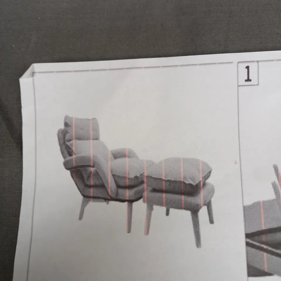 NORDIC SINGLE SOFA CHAIR WITH FOOT STOOL - COLLECTION ONLY