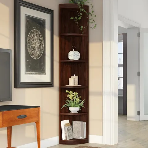 BOXED 177.3CM H × 49.8CM W CORNER BOOKCASE