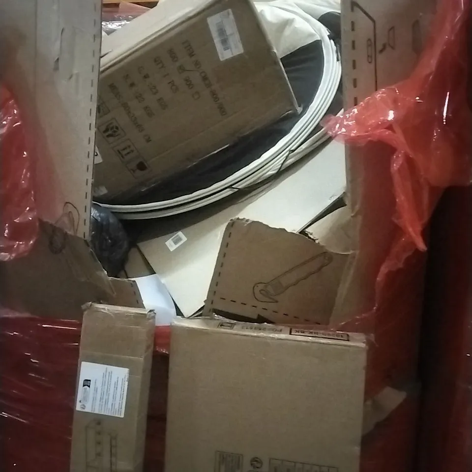 PALLET OF HOUSEHOLD ITEMS TO INCLUDE COAT HOOKS,CLOTHES AIRER, COFFEE TABLE, TENT AND OTHER ASSORTED ITEMS...