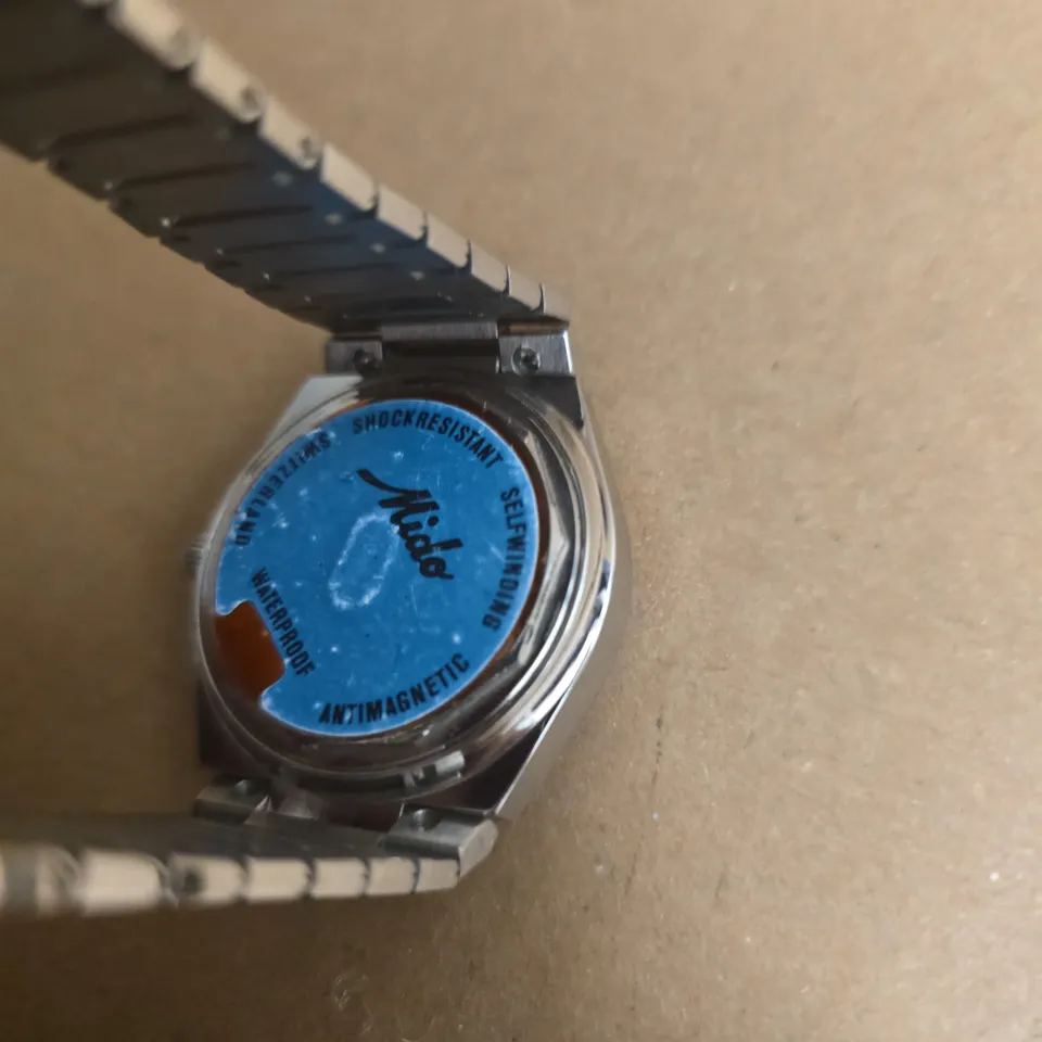 STAINLESS STEEL MIDO WRISTWATCH WITH BLUE DIAL, AUTOMATIC, DAY-DATE