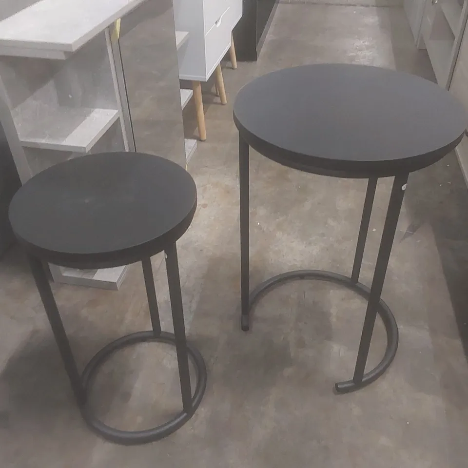 DESIGNER FULTON ROUND NEST OF TABLES - BLACK