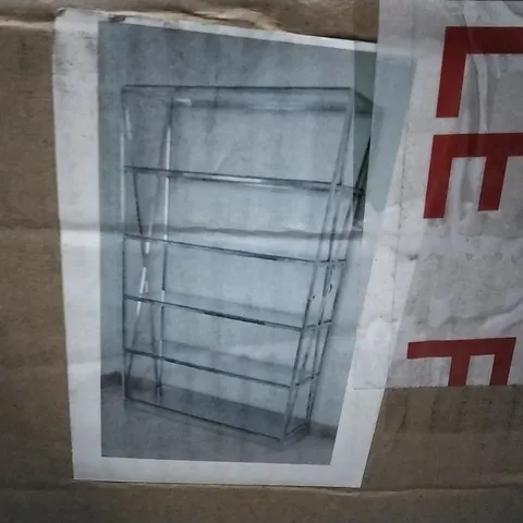 BOXED GLASS BOOKSHELF - 125W x 39D x 202H cm (1 BOX)