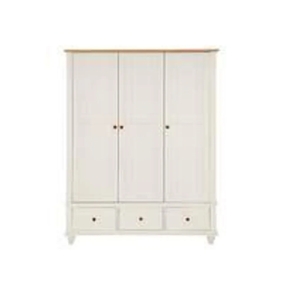 BOXED MEADOW 3-DRAWER WARDROBE IN WHITE/OAK - 3 OF 3 BOXES
