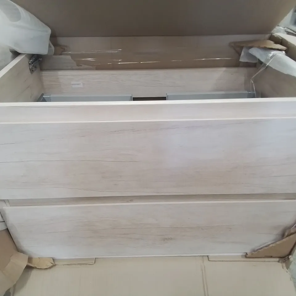 BOXED AS NEW BRENTA WALL HUNG VANITY UNIT - 800MM IN LIMED OAK