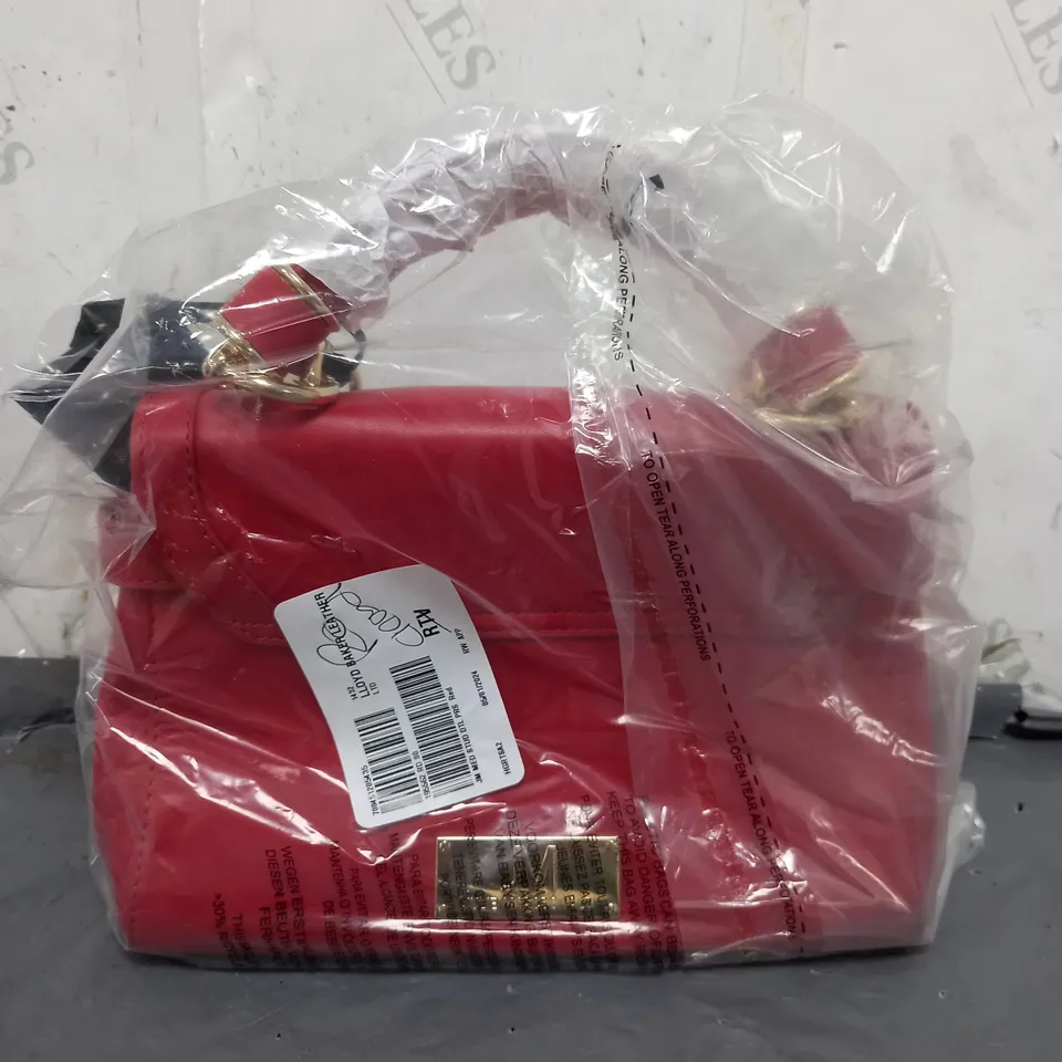 JULIAN MACDONALD RED FAUX LEATHER HANDBAG 
