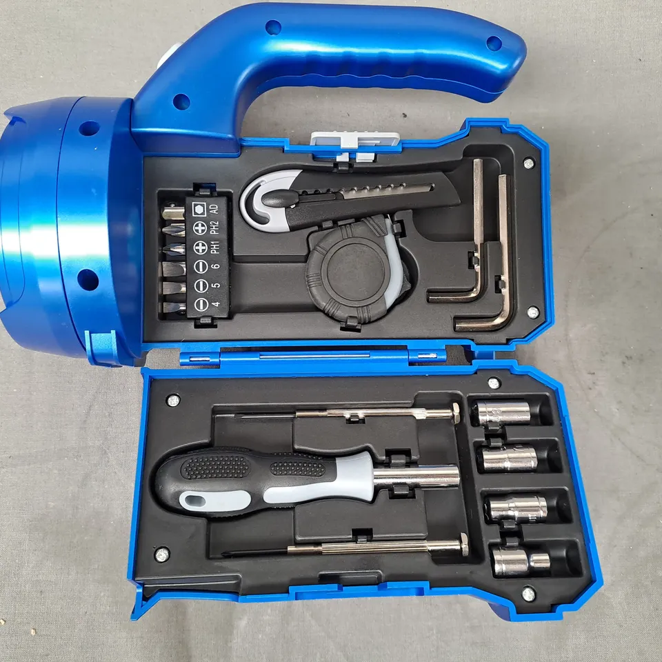 BOXED SECUREBRITE TOOL TOTE LED FLASHLIGHT BLUE
