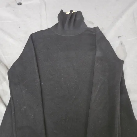 WHISTLES BLACK KNIT TOP WITH TURTLENECK – UK SIZE S