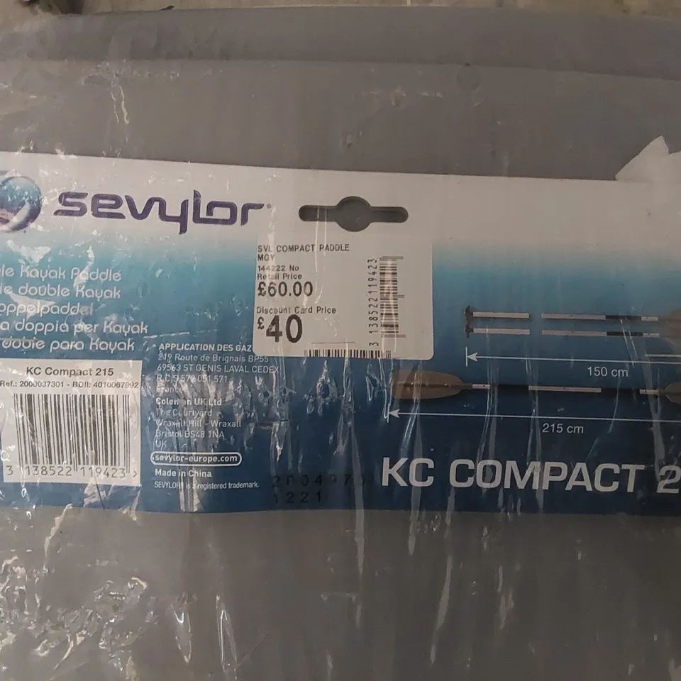 BAGGED SEVYLOR KC COMPACT 215 DOUBLE KAYAK PADDLE (1 ITEM)