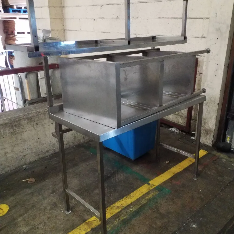 3 ASSORTED STAINLESS STEEL TABLES