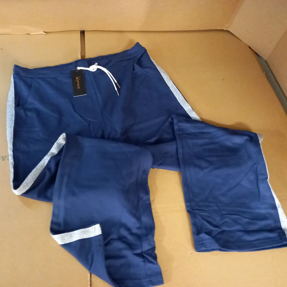 BRAND NEW KINTSUGI NAVY JOGGING BOTTOMS WITH SILVER SIDE SEAM AND POCKETS - 16