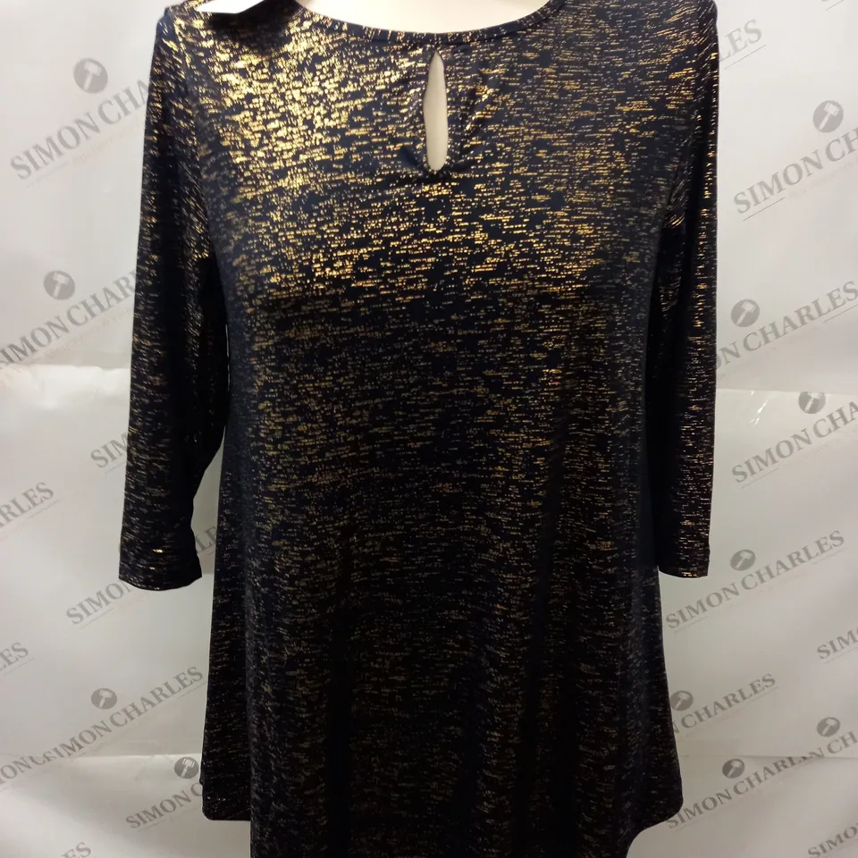 KASARA SPARKLE TUNIC IN NAVY/GOLD - S
