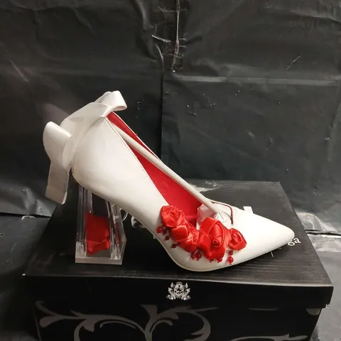 BOXED PAIR OF KOI BELLA’S NIGHTMARE ROSE HEELS –  UK SIZE 3  