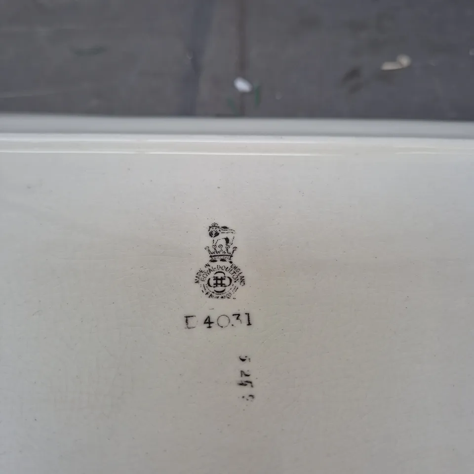 ROYAL DOULTON RECTANGULAR CERAMIC SERVING TRAY WITH BLUE PARROT PATTERN