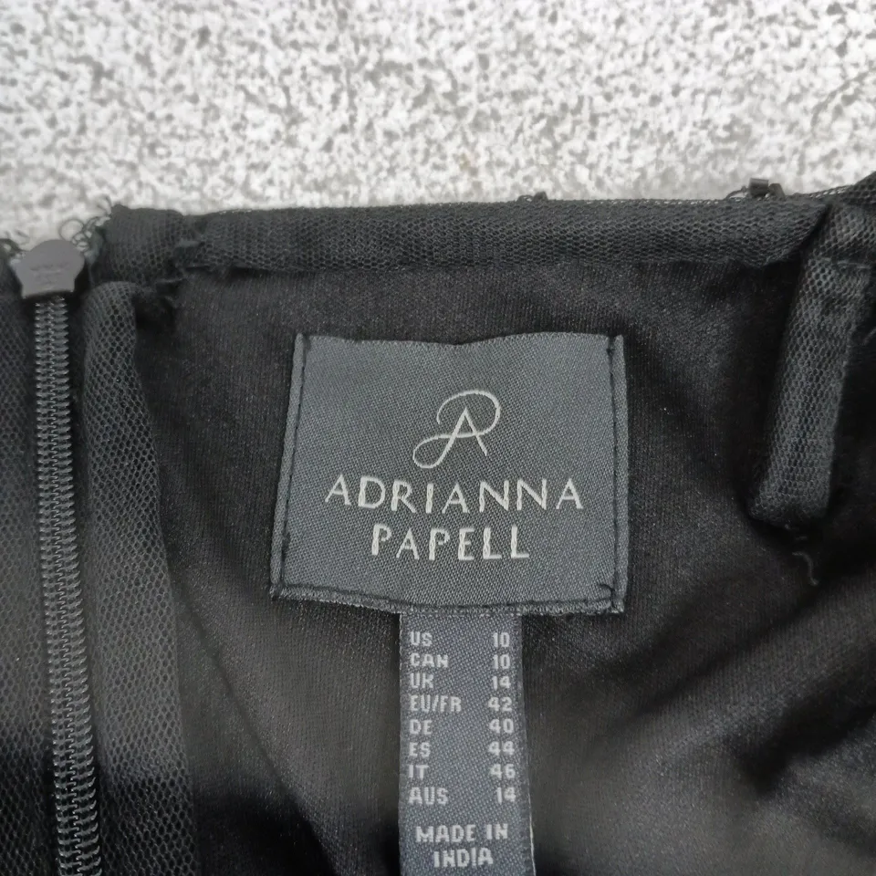 ADRIANNA PAPELL BLACK SEQUIN WAVE DRESS – UK 14