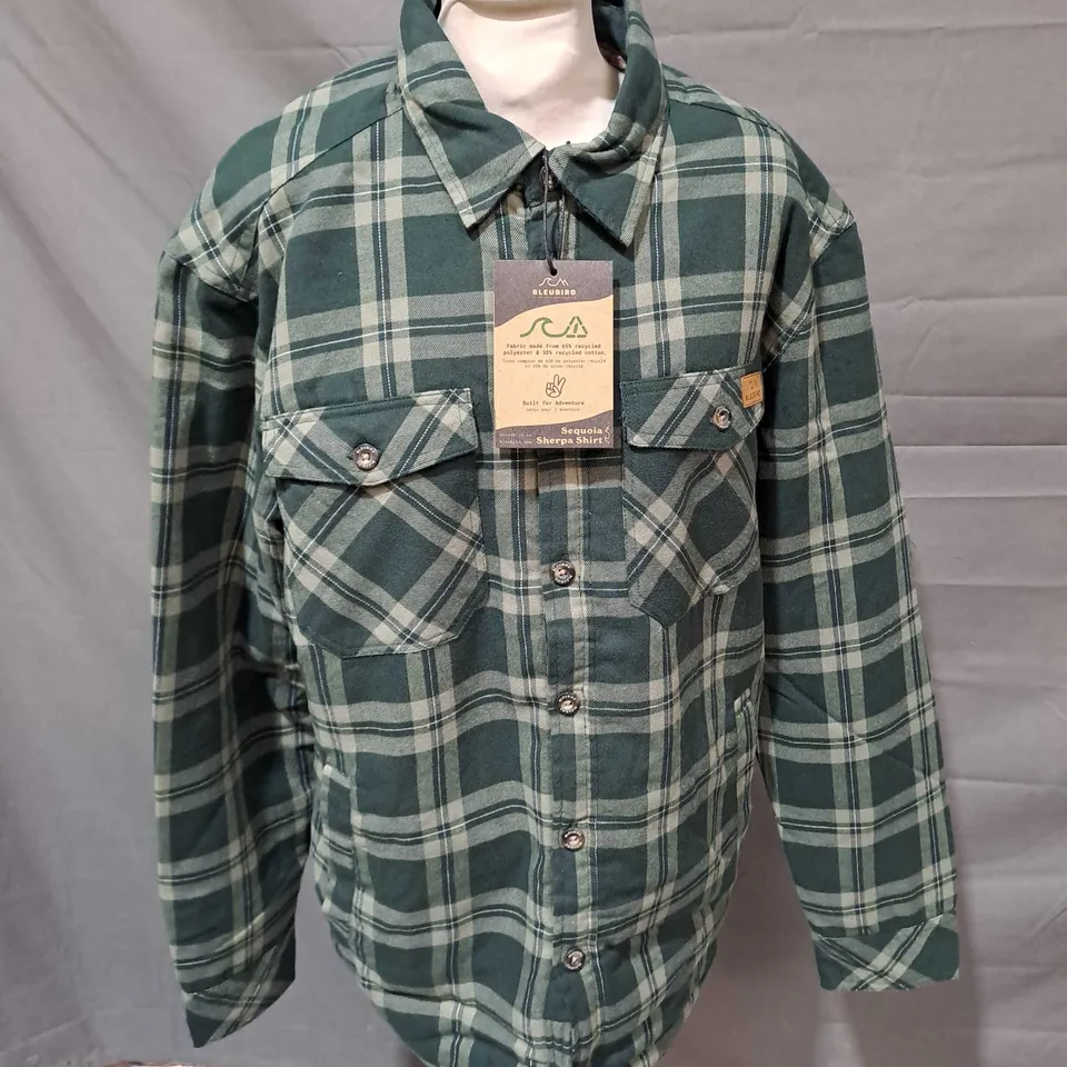 BLEUBIRD SEQUOIA SHERPA SHIRT IN WILLOW SIZE M