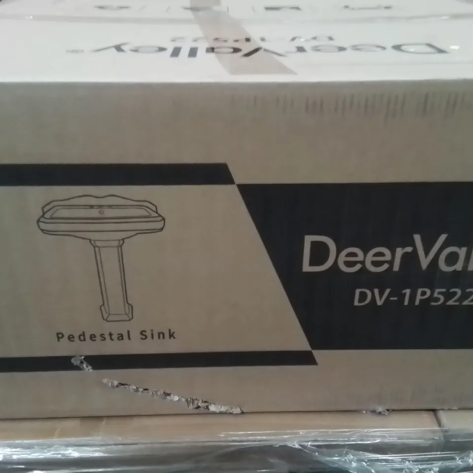 PALLET CONTAINING 4 DEERVALLEY DV-1P521 PEDESTAL BATHROOM SINK BASINS