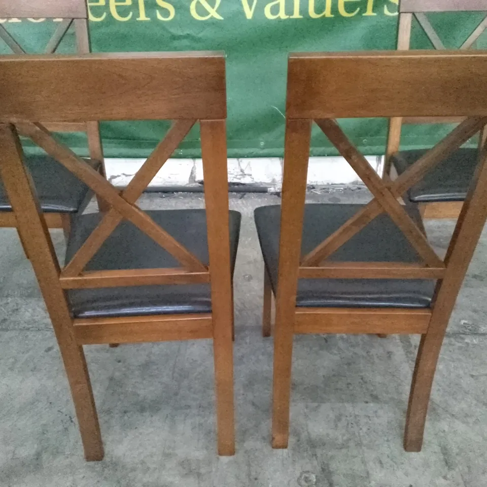 SET OF 4 NEW KENDAL DARK WOOD DINING CHAIRS 